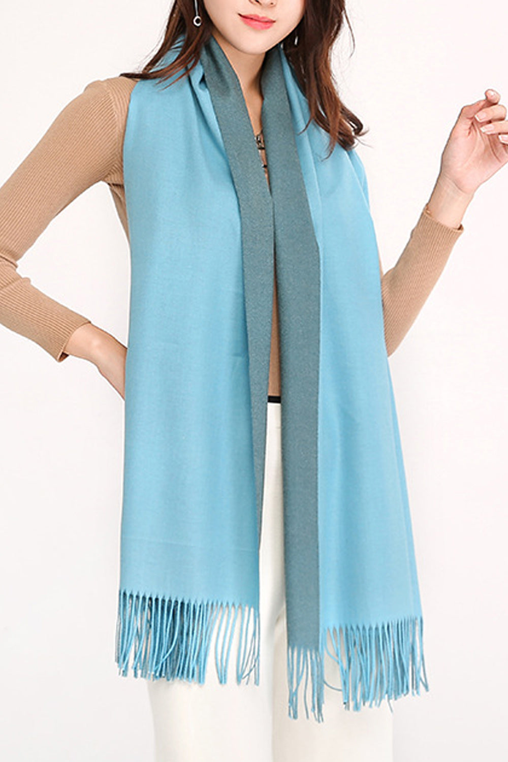 Women Convenient Warm Solid Colored Elegant Muffler