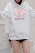 Women Lovely Printed Style Ribbed Cuff Cozy Breathable Hoodie