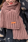 Women Solid Colored Knitted Warm Thick Muffler