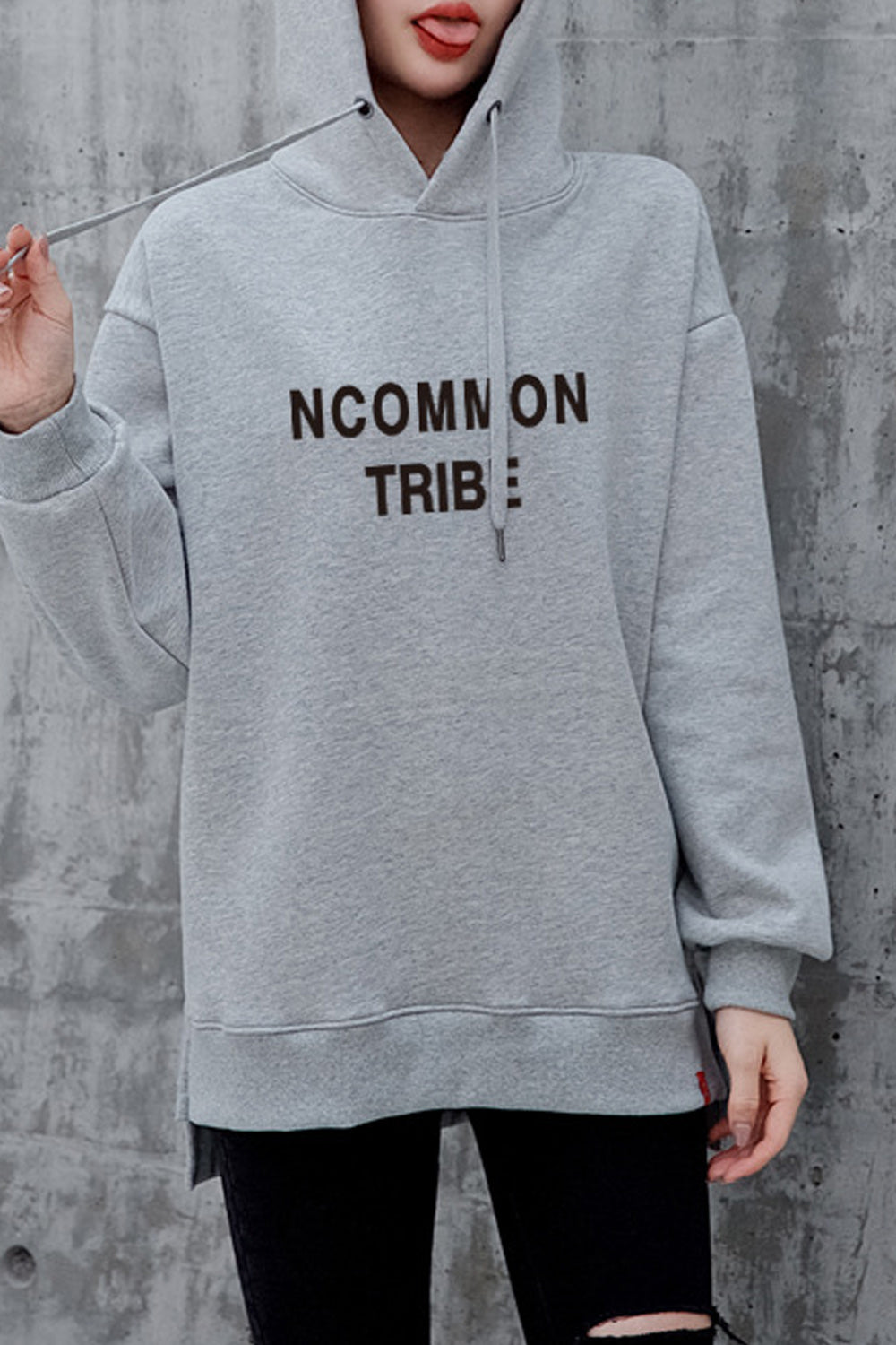 Women Lovely Letter Printed Loose Breathable Hoodie