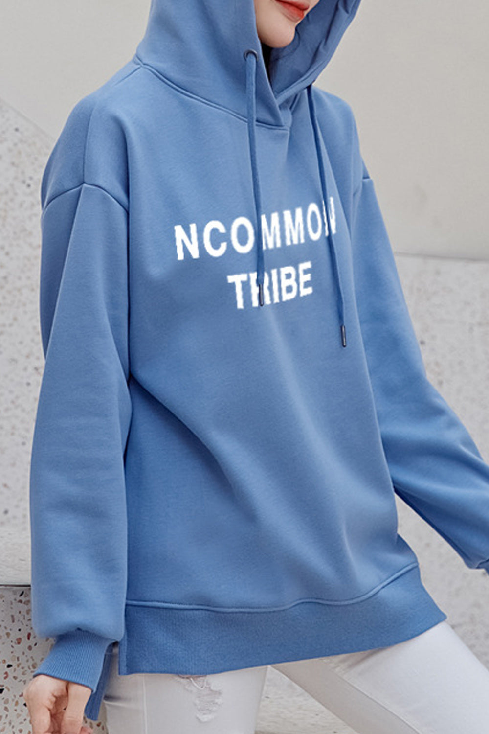 Women Lovely Letter Printed Loose Breathable Hoodie