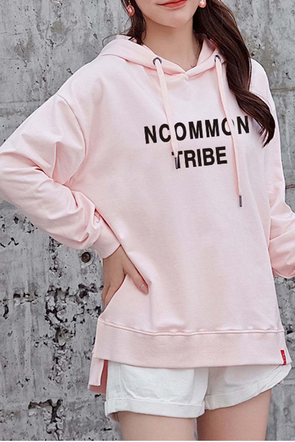 Women Lovely Letter Printed Loose Breathable Hoodie