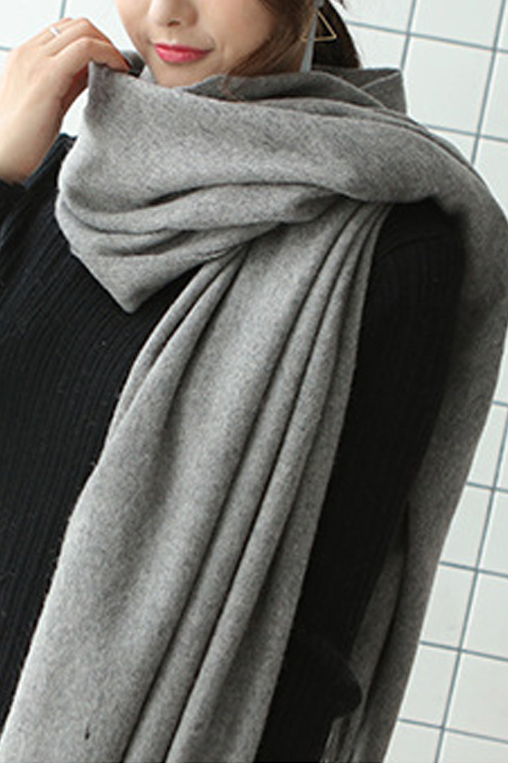 Women Cozy Winter Elegant Solid Colored Beautiful Muffler