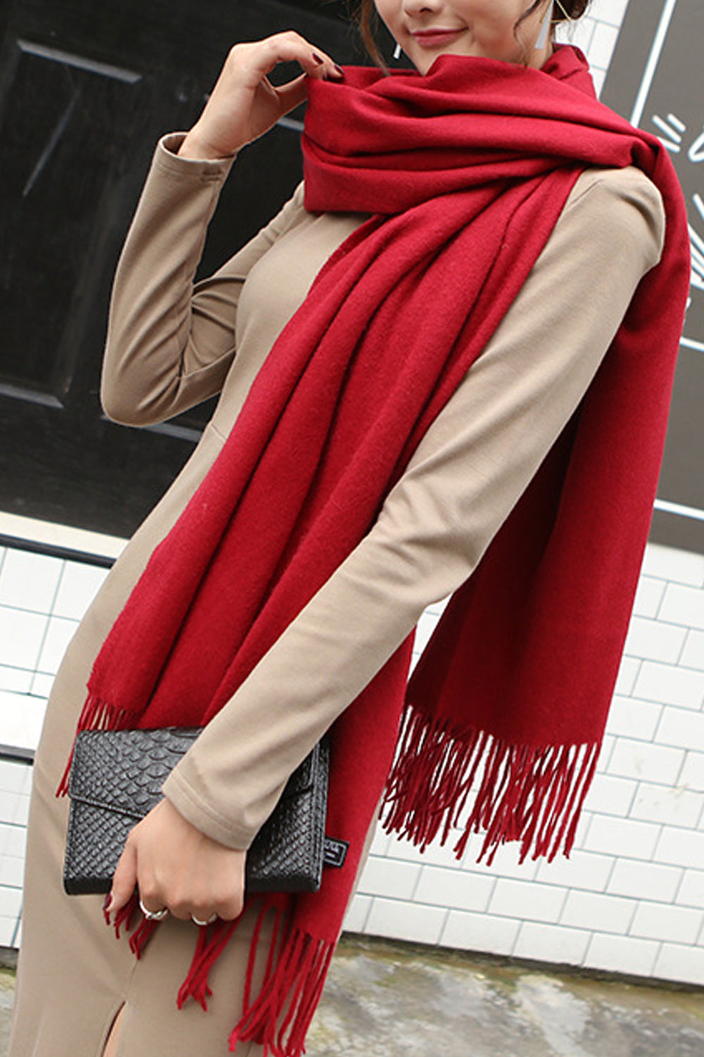 Women Cozy Winter Elegant Solid Colored Beautiful Muffler