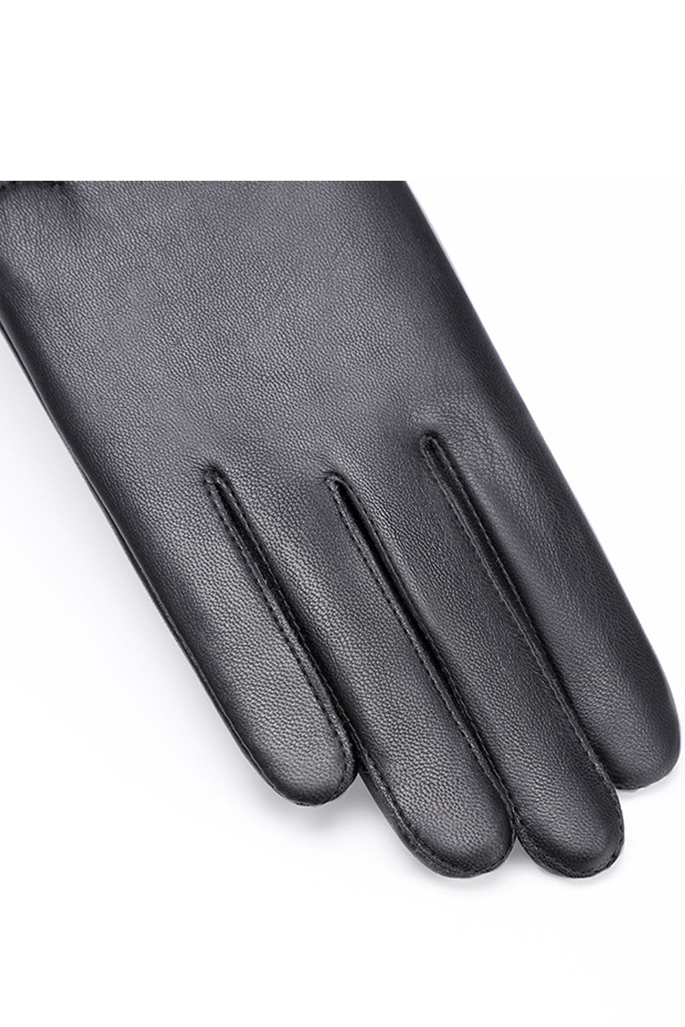 Women Stylish Spider Embroidery Warm Thick PU Leather Gloves