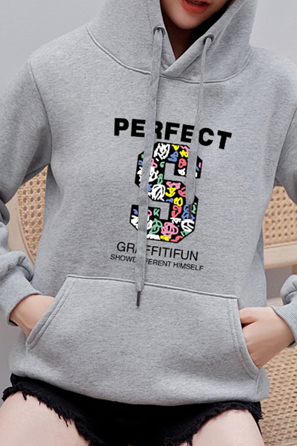 Women Trendy Printed Pattern Long Sleeve Relax Fit Hoodie