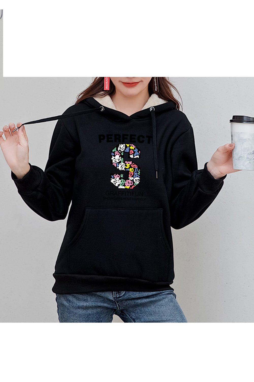 Women Trendy Printed Pattern Long Sleeve Relax Fit Hoodie