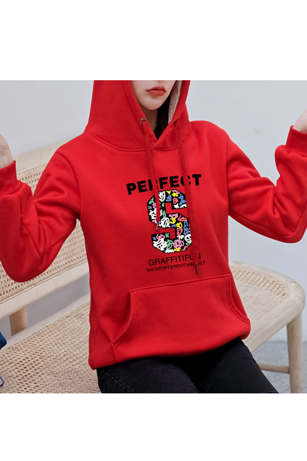 Women Trendy Printed Pattern Long Sleeve Relax Fit Hoodie