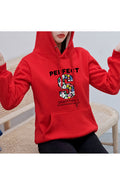 Women Trendy Printed Pattern Long Sleeve Relax Fit Hoodie