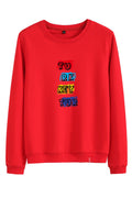 Women Fashionable Printed Style Long Sleeve Ribbed Cuff Sweatshirt