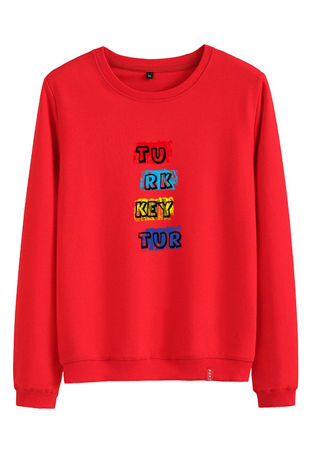Women Fashionable Printed Style Long Sleeve Ribbed Cuff Sweatshirt