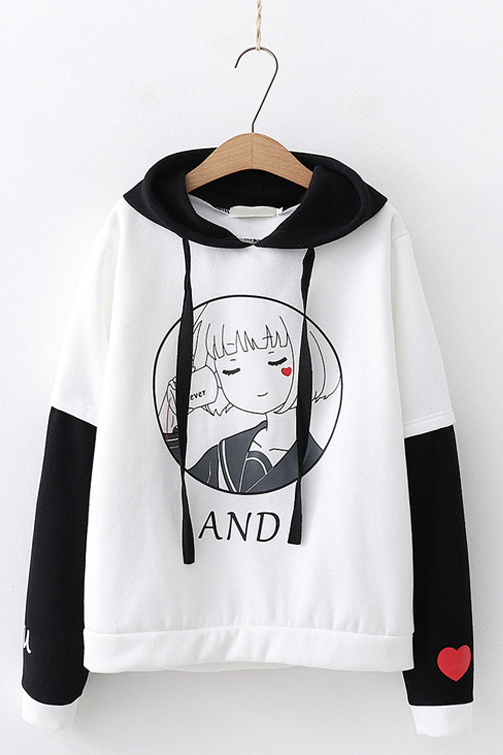 Women Comfortable Long Sleeve Ribbed Cuff Cozy Printed Style Hoodie