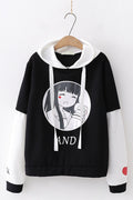 Women Comfortable Long Sleeve Ribbed Cuff Cozy Printed Style Hoodie