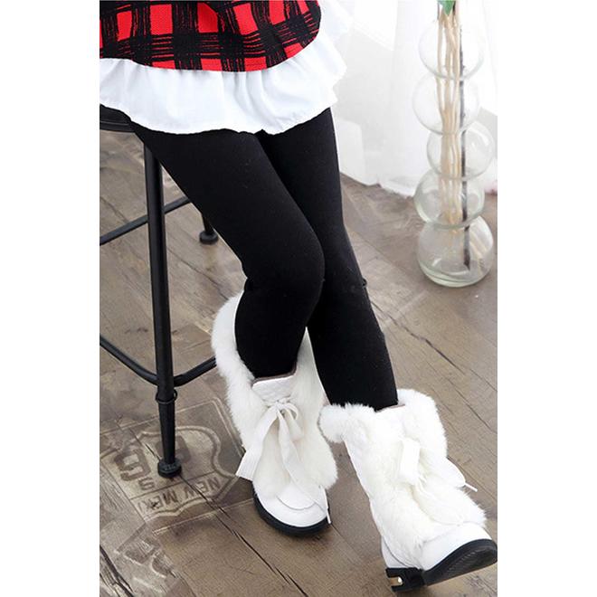 Kid Girl Elegant Solid Color Slim Legging