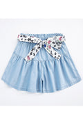 Kids Girls Pretty Solid Colored Elasticated Waist Summer Casual Denim Short