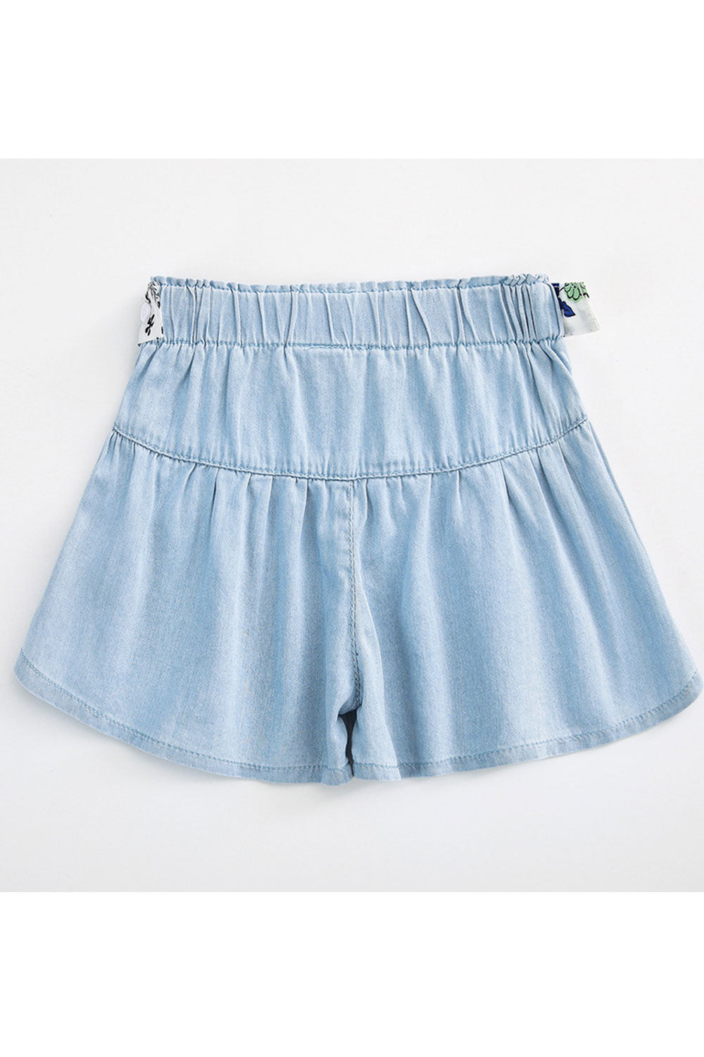 Kids Girls Pretty Solid Colored Elasticated Waist Summer Casual Denim Short