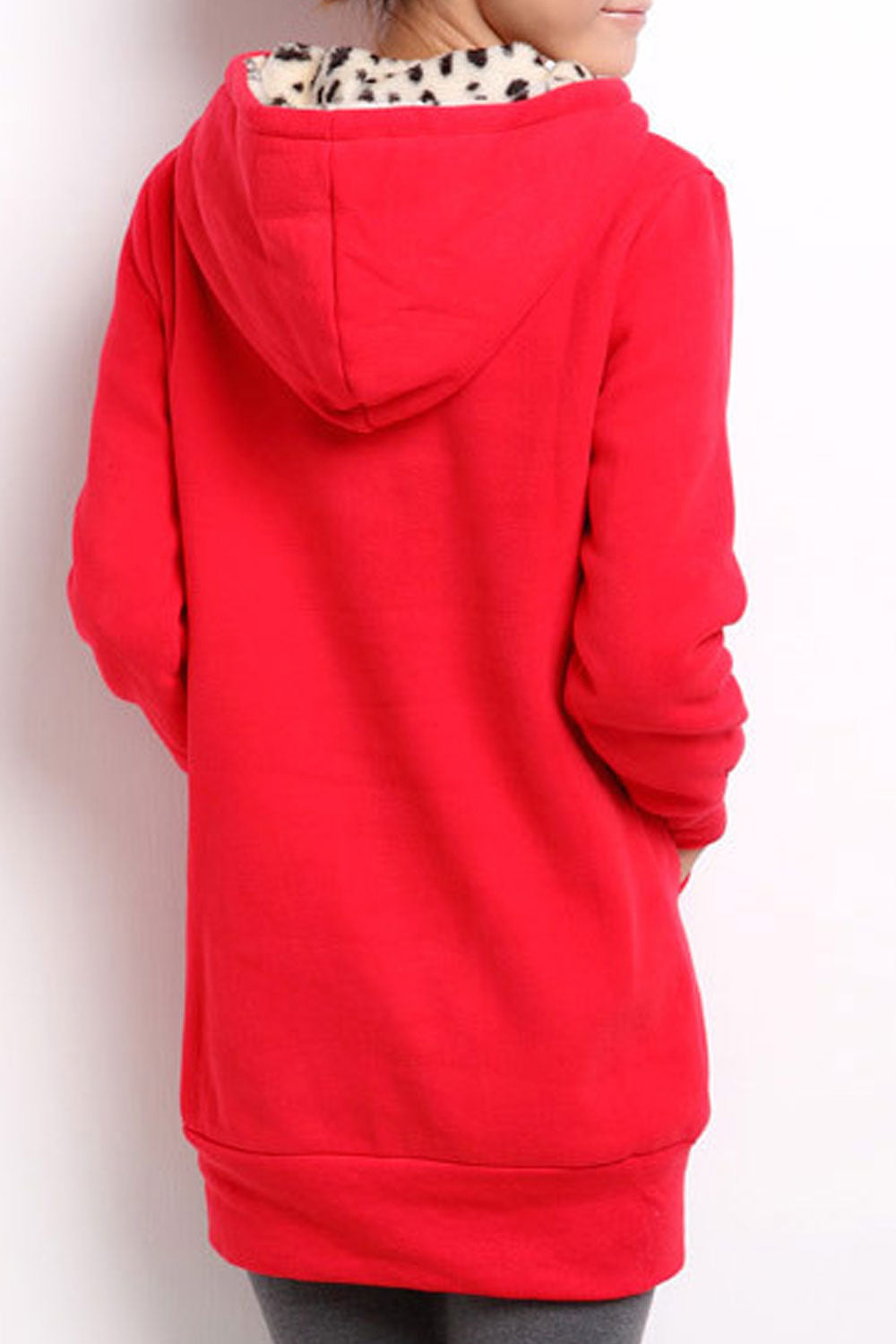Women Classic Printed Pattern Thick Long Sleeve Hoodie
