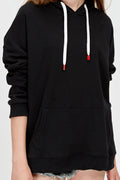 Women Simple Solid Pattern Stretchable Long Sleeve Hoodie