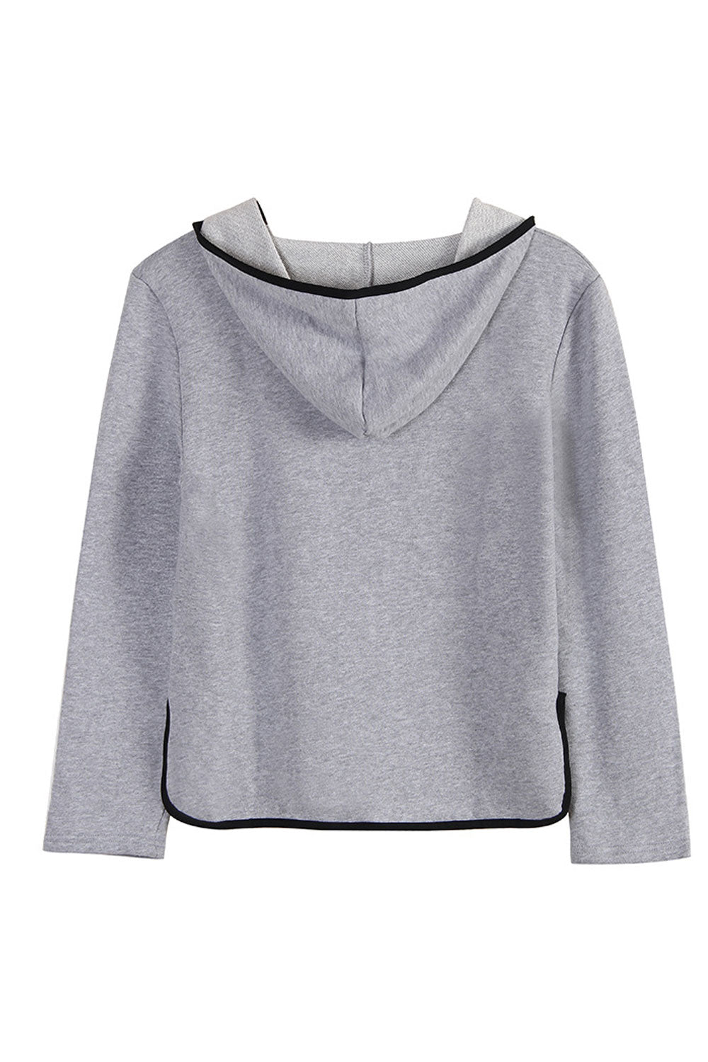 Women Zipper Style Long Sleeve Cozy Solid Colored Hoodie
