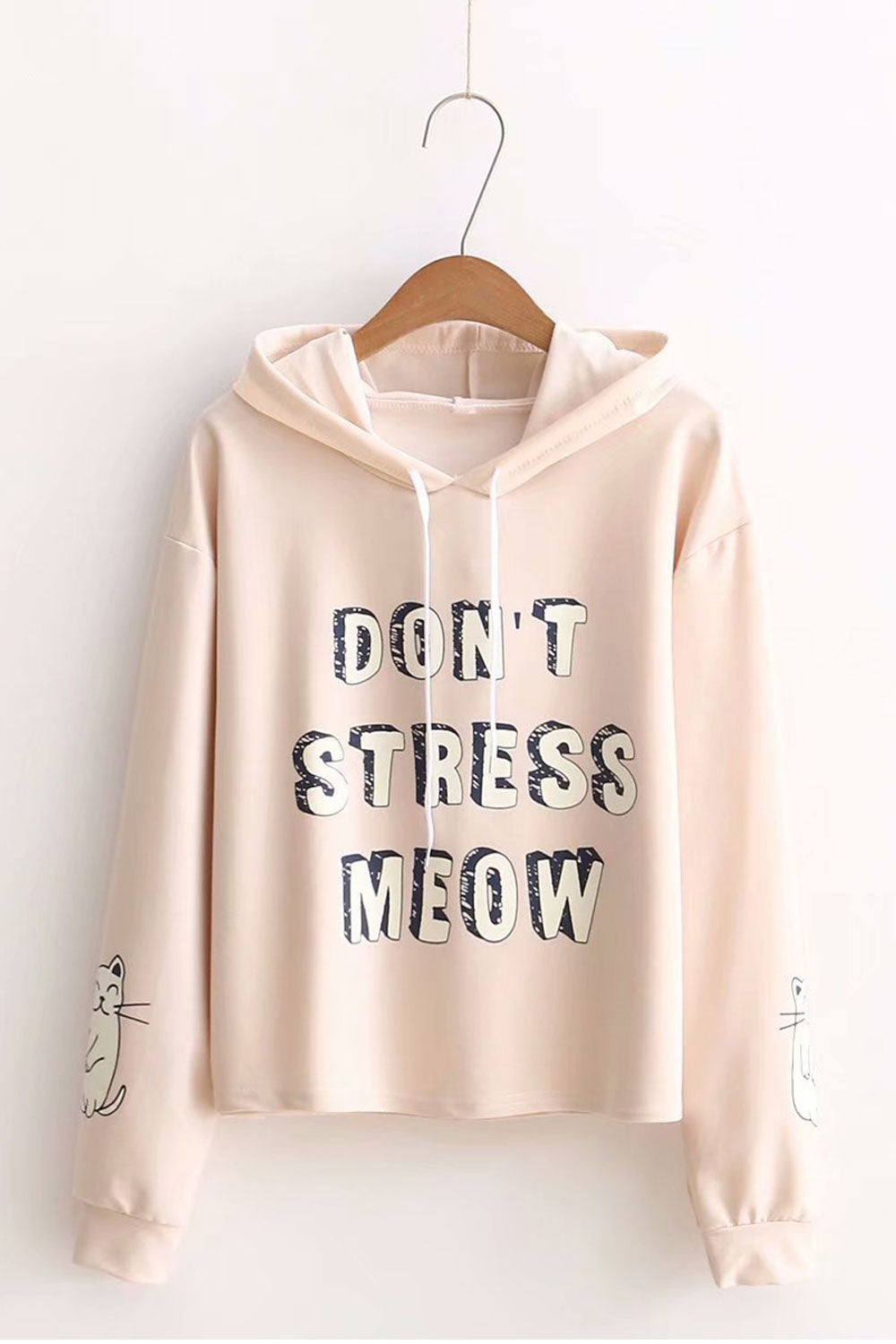 Women Magnificent Letter Printed Long Sleeve Casual Hoodie
