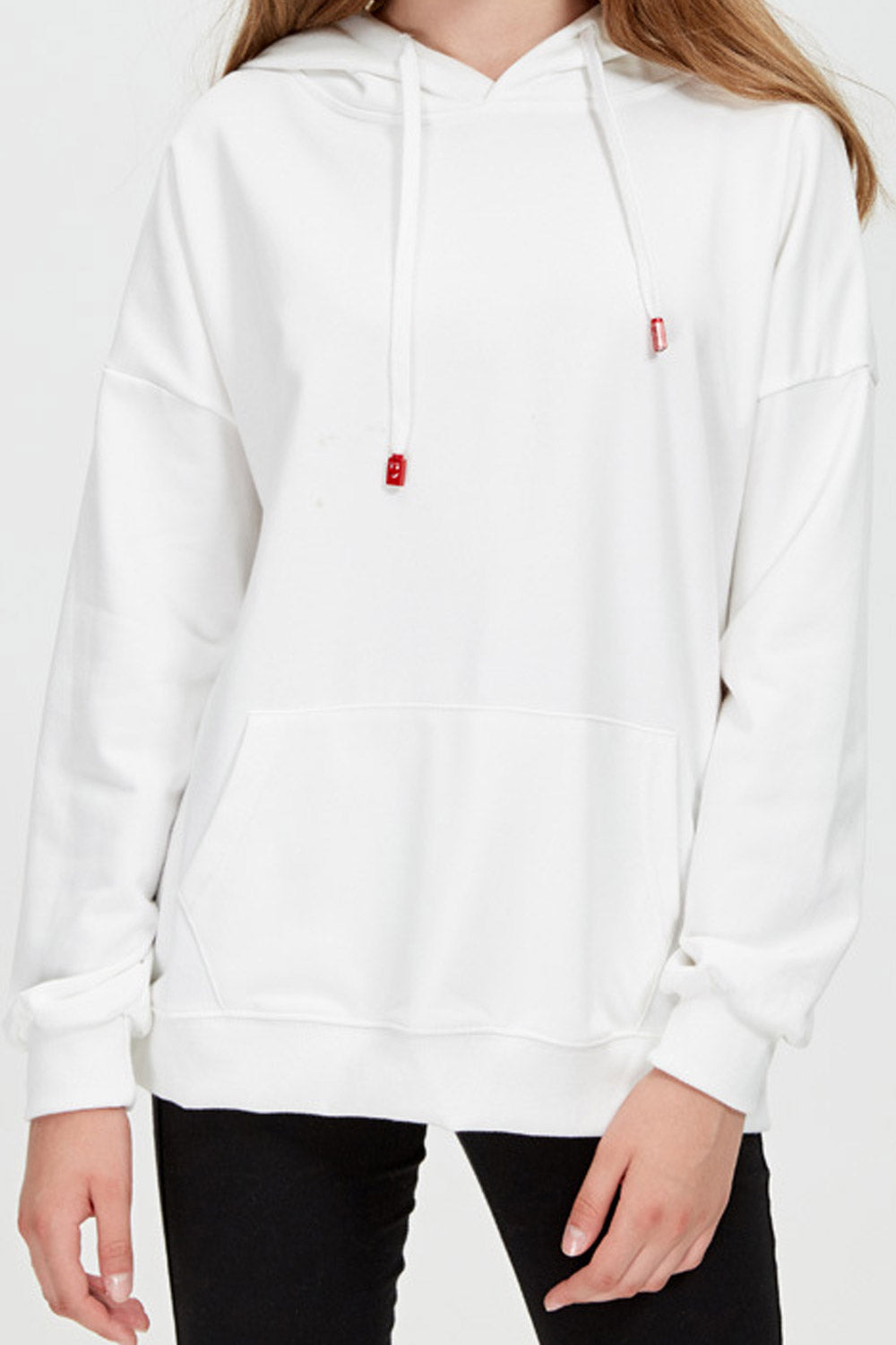 Women Solid Colored Warm Long Sleeve Windproof Hoodie