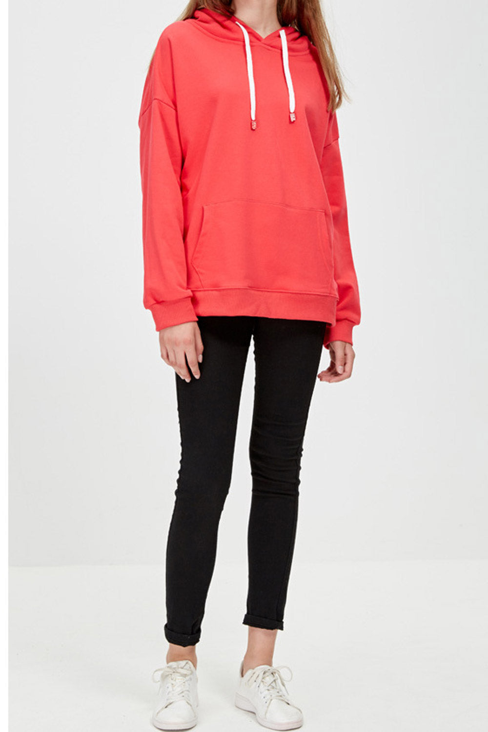 Women Solid Colored Warm Long Sleeve Windproof Hoodie