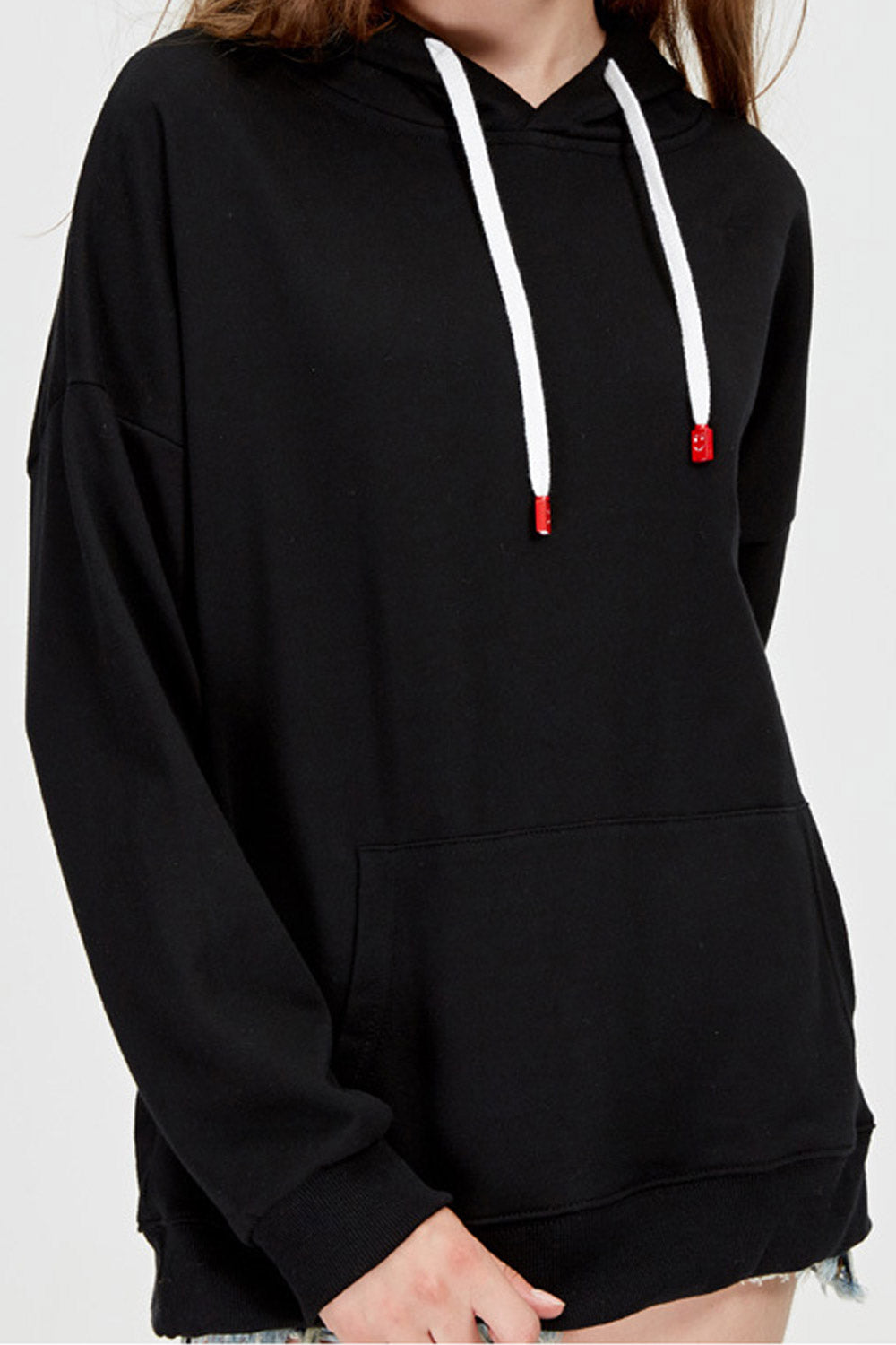 Women Solid Colored Warm Long Sleeve Windproof Hoodie