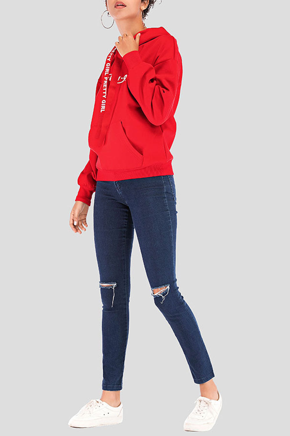 Women Ribbed Cuff & Hem Solid Colored Long Sleeve Thick Stylish Hoodie