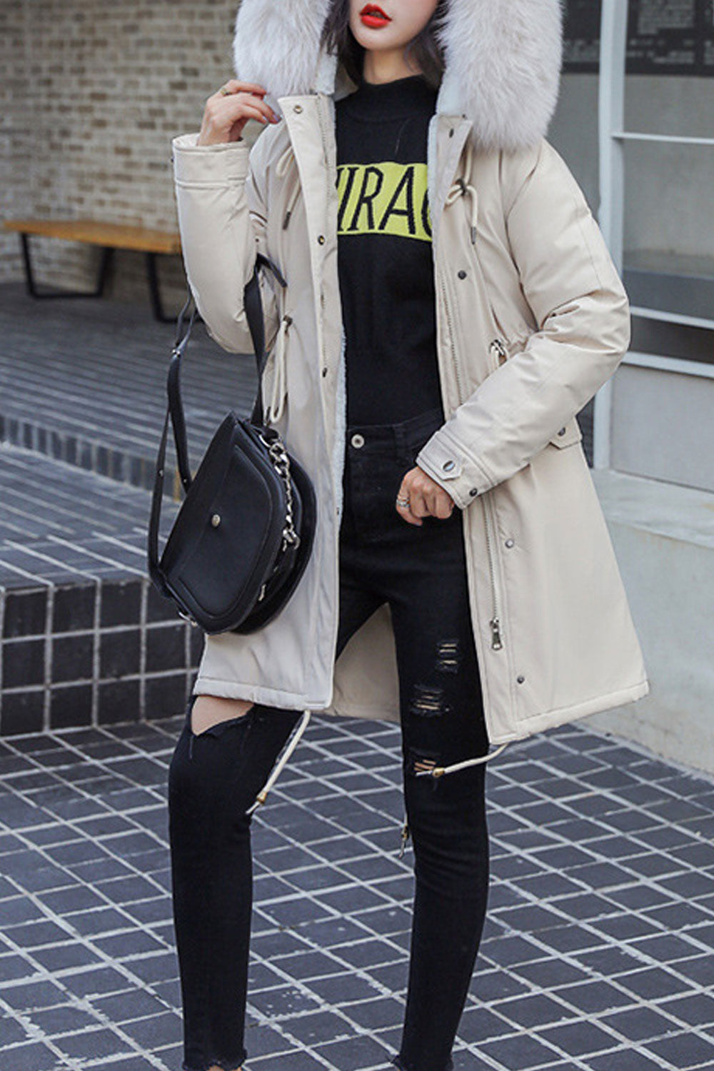 Women Long Sleeve Elegant Solid Colored Thick Padded Jacket