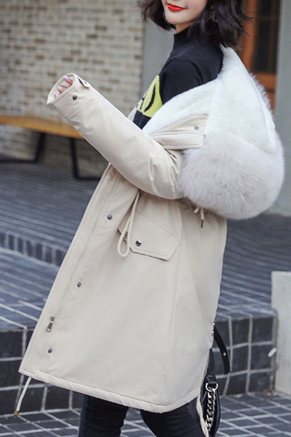 Women Long Sleeve Elegant Solid Colored Thick Padded Jacket
