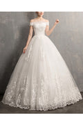 Women Fashionable Solid Pattern Lace Embroidery Classy Wedding Dress
