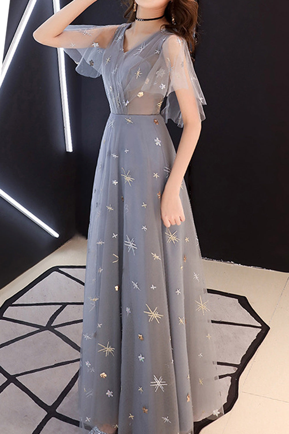Women V-Neck Style Thin Breathable Classy Wedding Dress