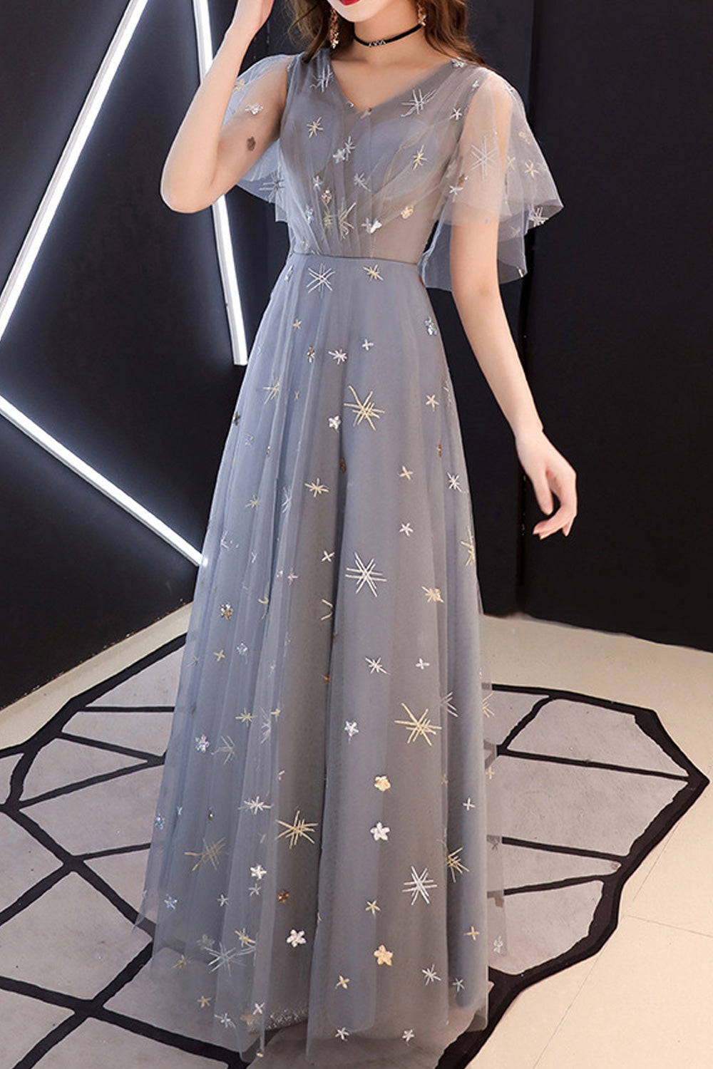 Women V-Neck Style Thin Breathable Classy Wedding Dress