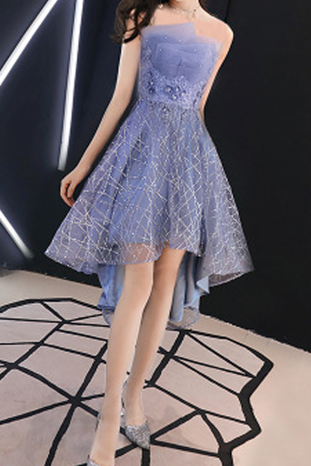 Women Breathable Round Neck Comfortable Sleeveless Designed Evening Dress