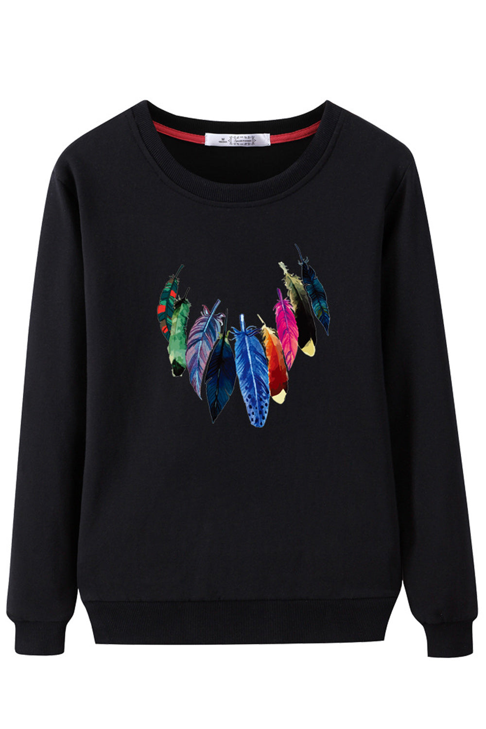 Women Beautiful Printed Style Casual Thick Round Neck Sweatshirt