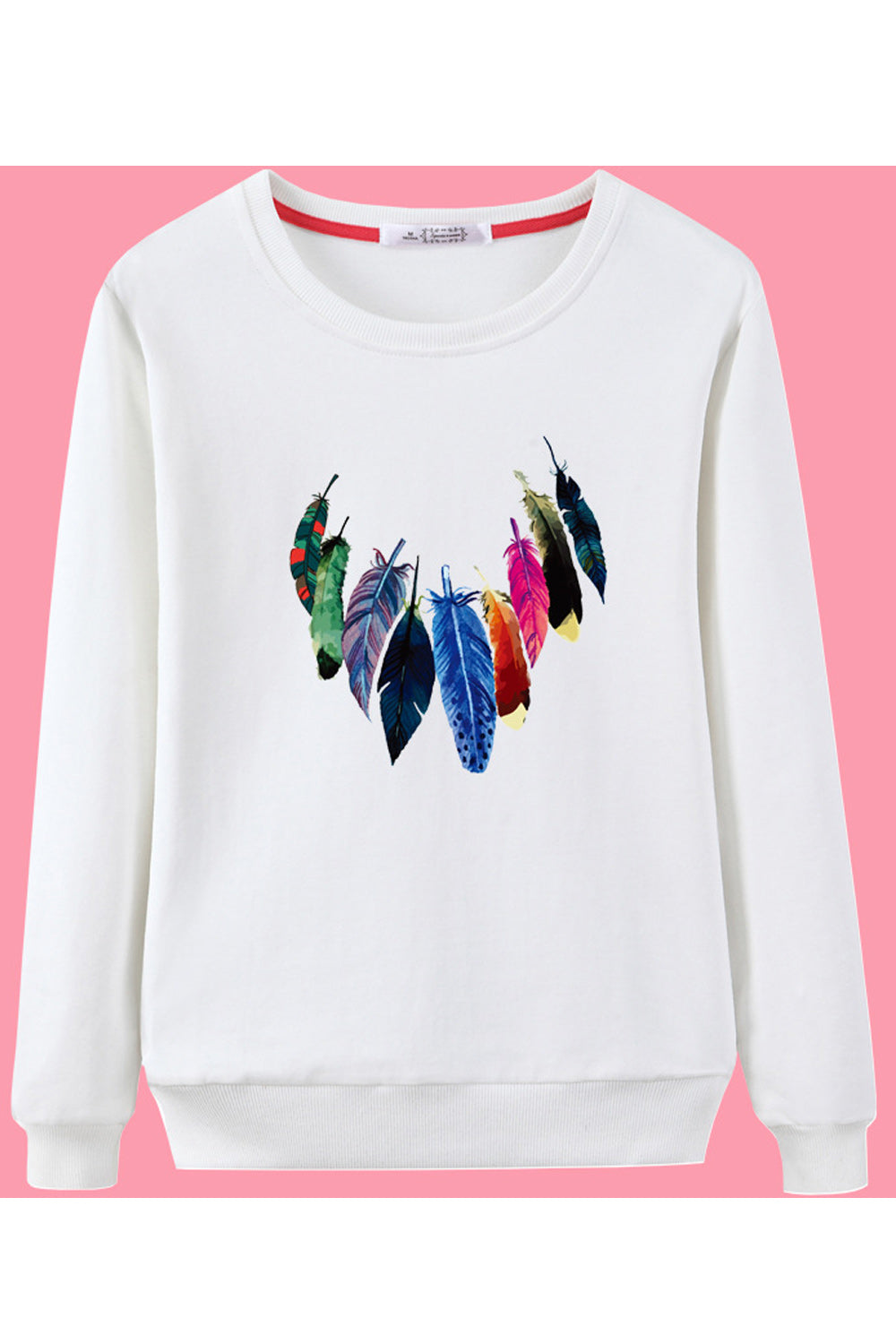Women Beautiful Printed Style Casual Thick Round Neck Sweatshirt