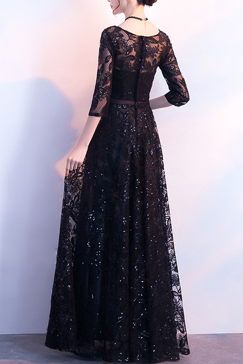 Women Half Sleeve Round Neck Comfortable Long Skirt Wedding Party Dress