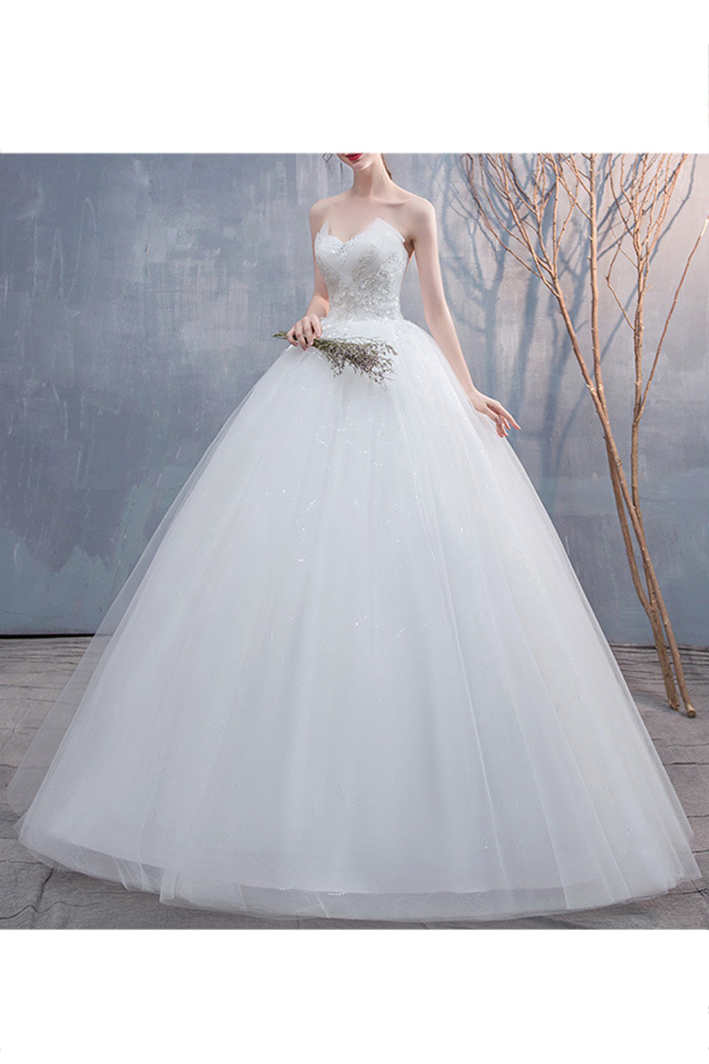 Women Beautiful Sequins Decorated Loose Breathable Long Skirt Wedding Dress