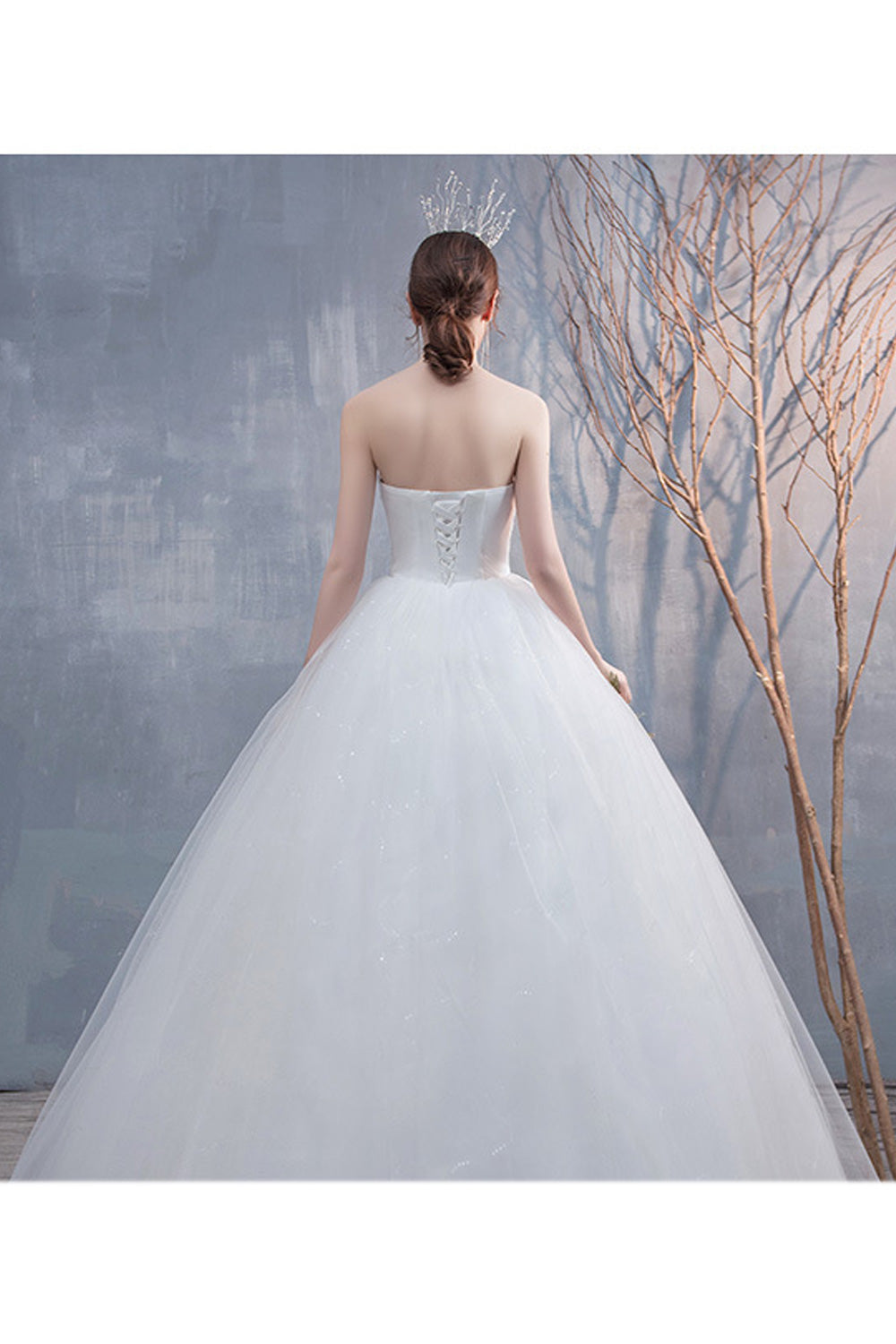 Women Beautiful Sequins Decorated Loose Breathable Long Skirt Wedding Dress