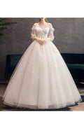 Women Lightweight Soft Pretty Long Thin Sleeve Fashionable Wedding Dress