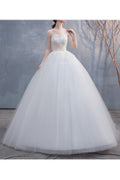Women Small Flower Decorated Shiny Soft Wedding Dress