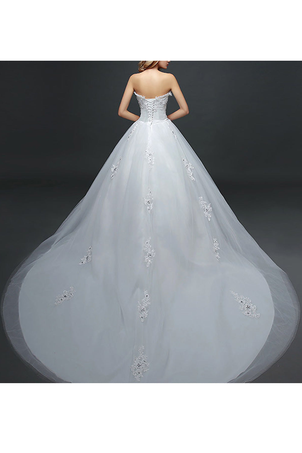 Women Flower Decorated Breathable Loose Long Skirt Wedding Dress