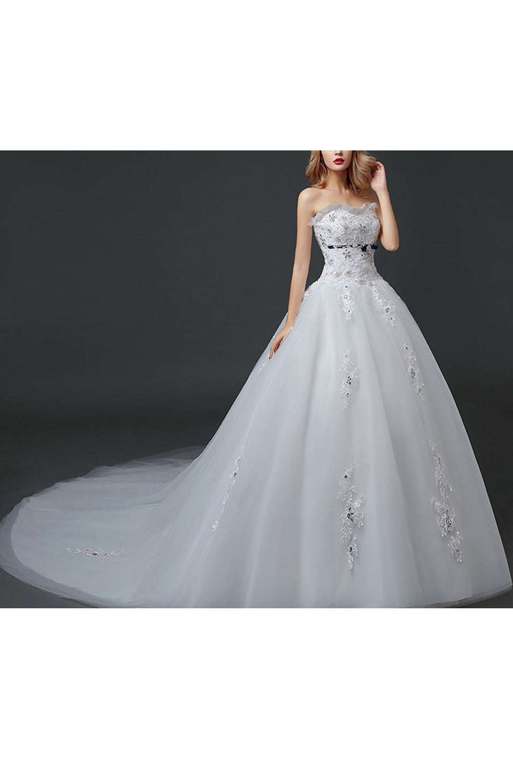 Women Flower Decorated Breathable Loose Long Skirt Wedding Dress