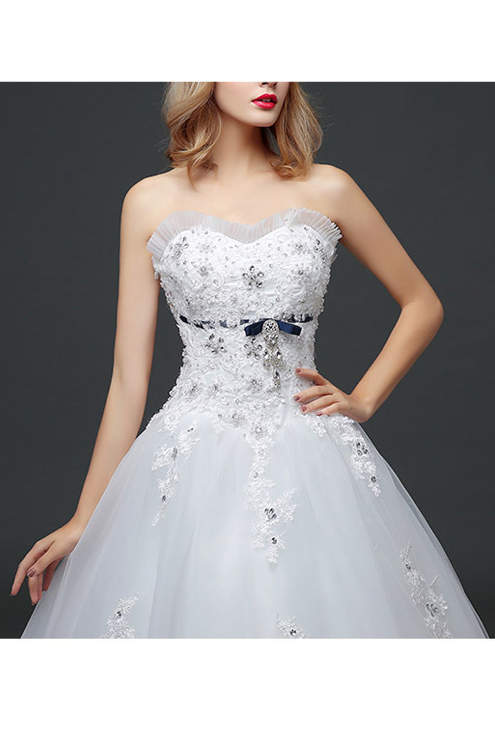 Women Flower Decorated Breathable Loose Long Skirt Wedding Dress