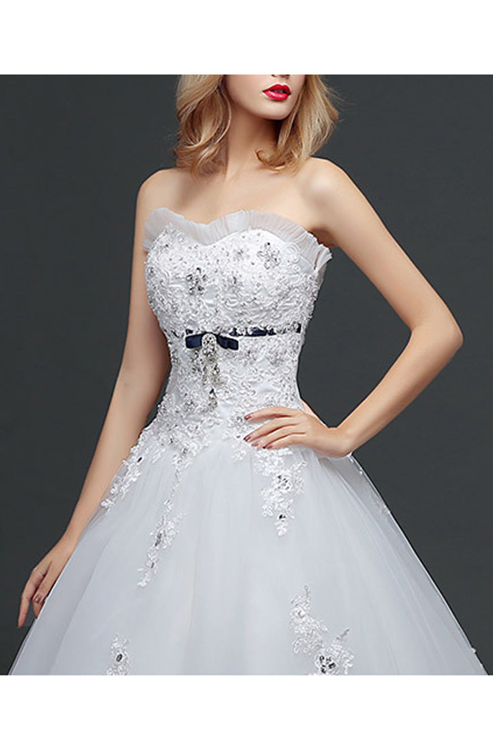 Women Flower Decorated Breathable Loose Long Skirt Wedding Dress