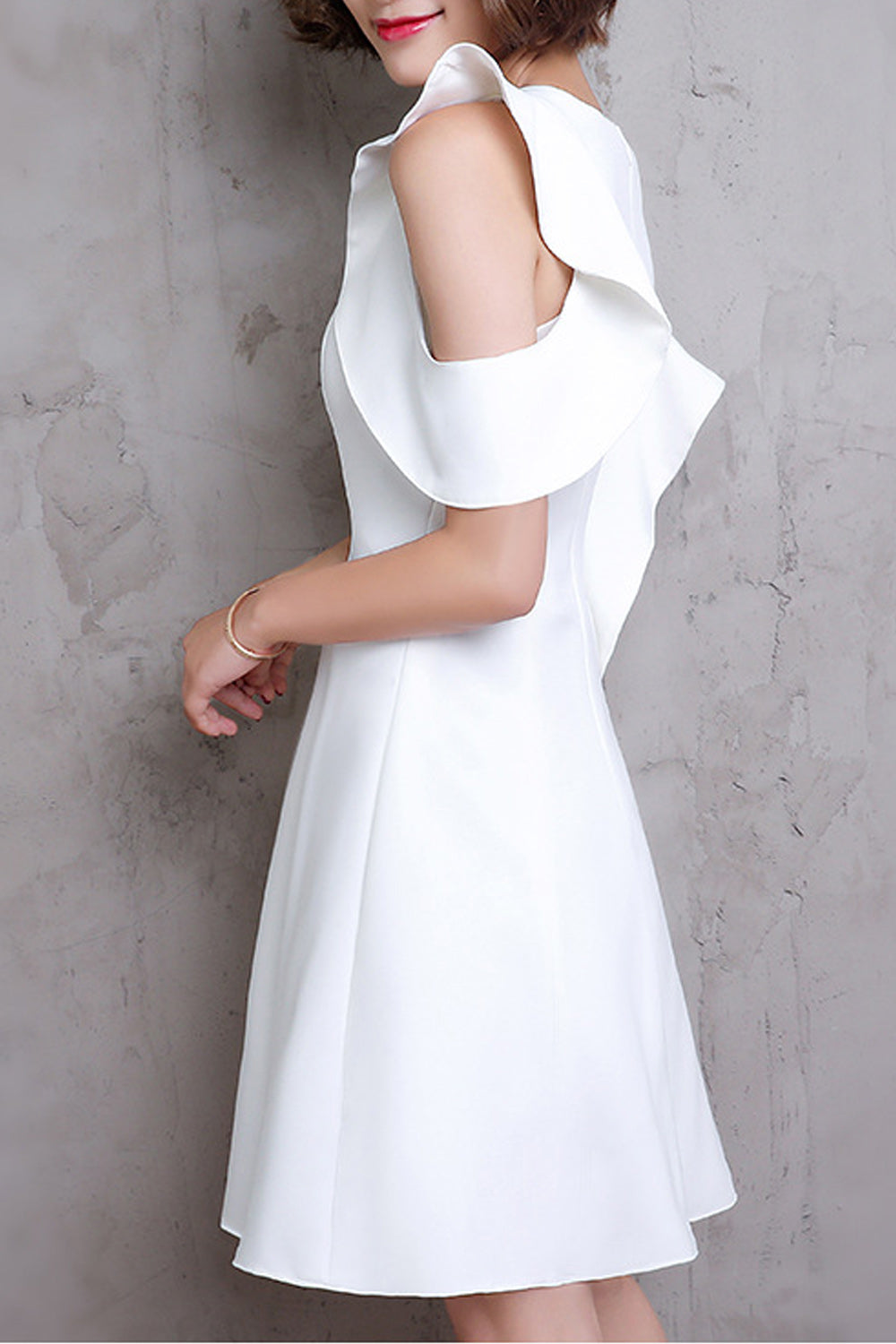 Women Round Neck Short Skirt Comfortable Classy Evening Party Dress