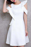 Women Round Neck Short Skirt Comfortable Classy Evening Party Dress