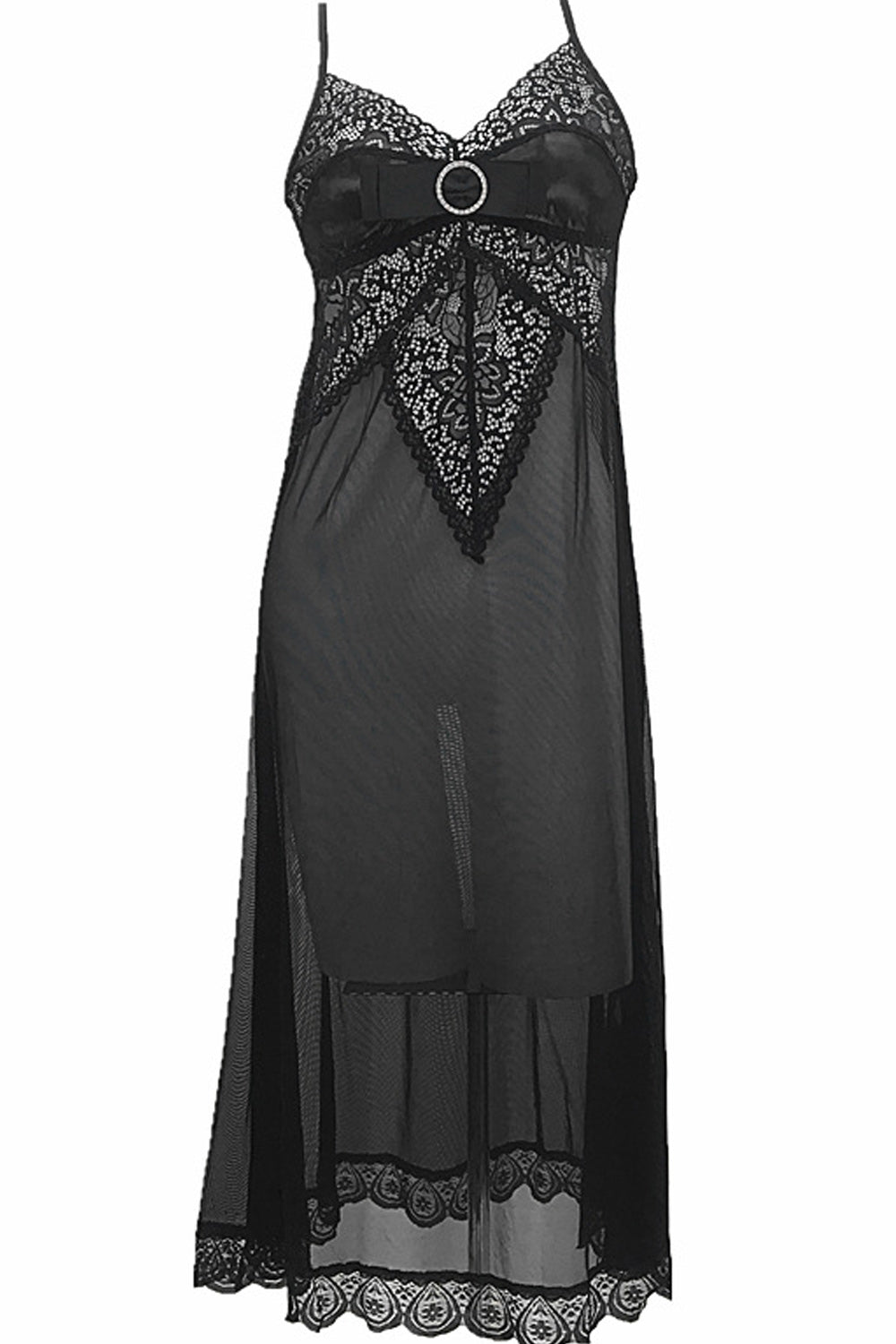Women Thin Strap Neck Full Length Breathable Solid Colored Lingerie