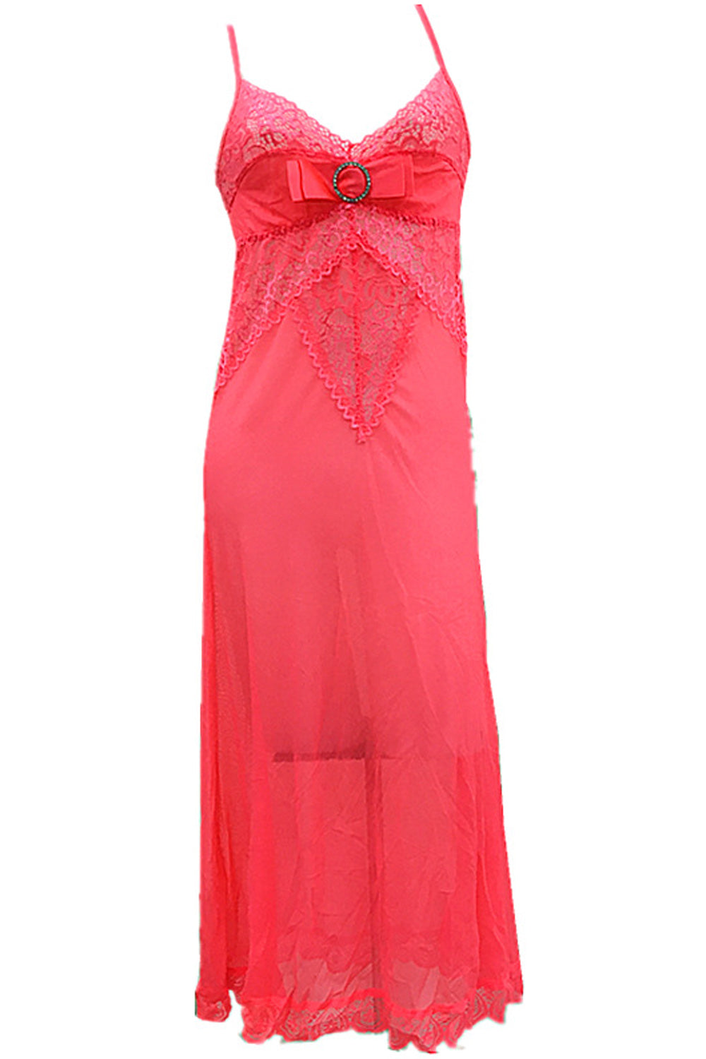 Women Thin Strap Neck Full Length Breathable Solid Colored Lingerie