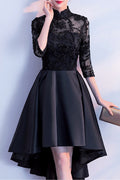 Women Elbow Fit Sleeve Irregular Hem Comfortable Evening Party Dress